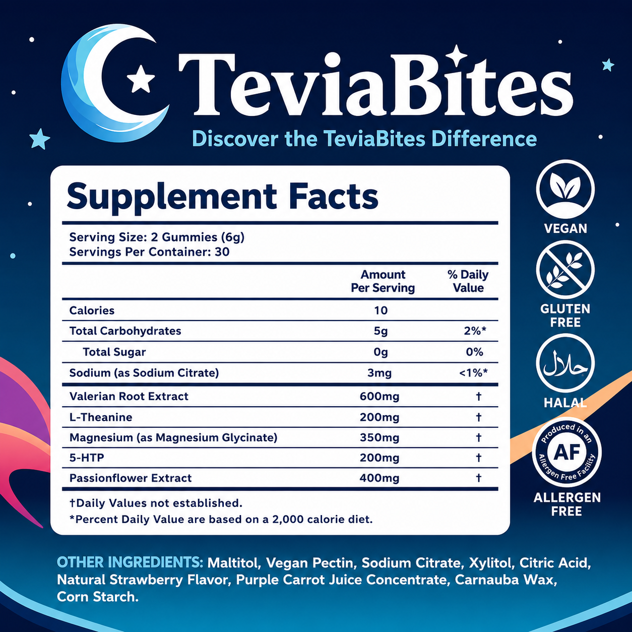 TeviaBites™ Natural Sleep Gummies