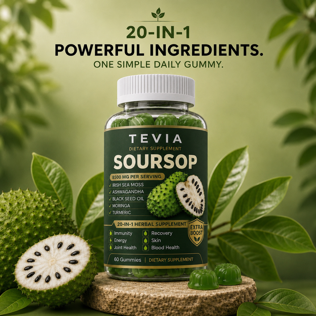 Tevia 20-in-1 Soursop Gummies