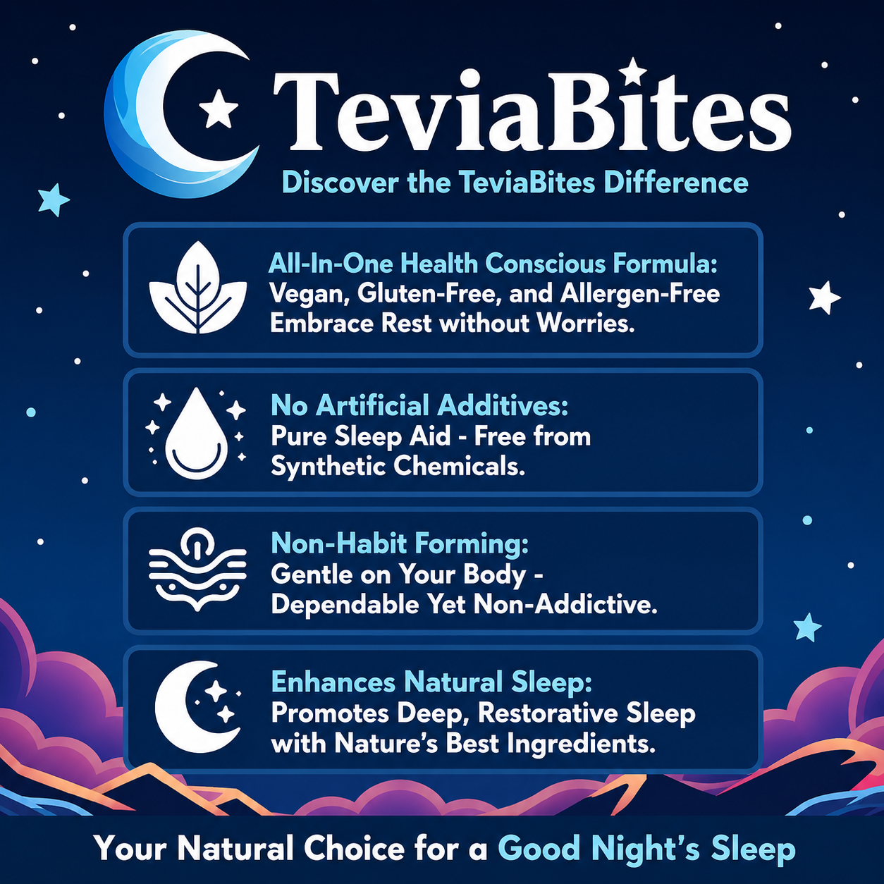 TeviaBites™ Natural Sleep Gummies