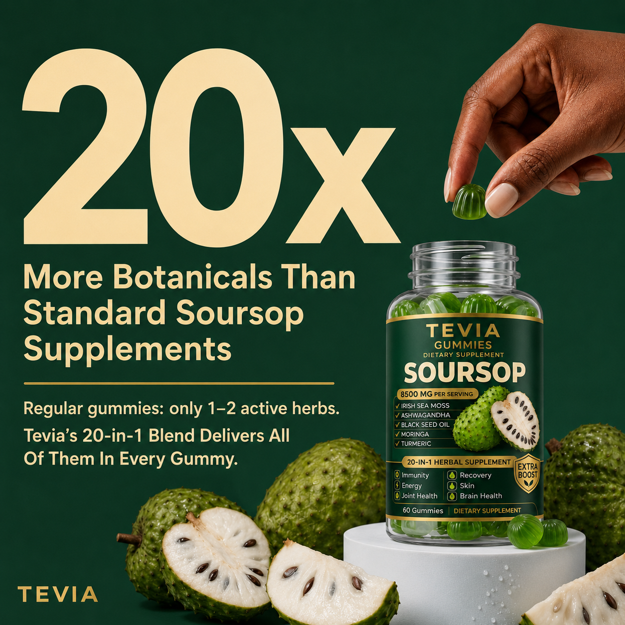 Tevia 20-in-1 Soursop Gummies